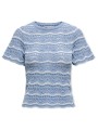 πουλόβερ only anna sofia life knit - forever blue/cloud dancer
