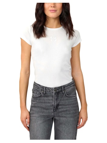 t-shirt με κοντά μανίκια my essential wardrobe mandy rib