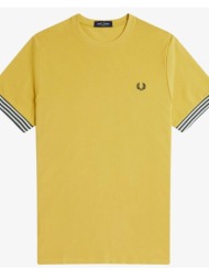 t-shirts & polos fred perry striped cuff t-shirt