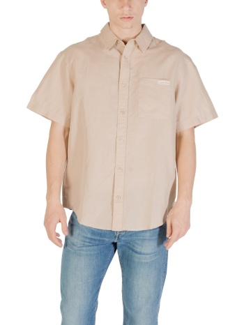 πουκάμισο με κοντά μανίκια calvin klein jeans linen cotton σε προσφορά