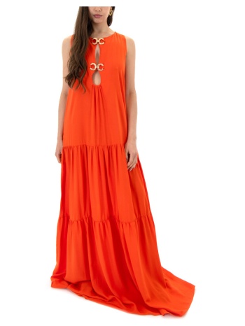 φορέματα c.manolo gold buckle sleeveless maxi dress women