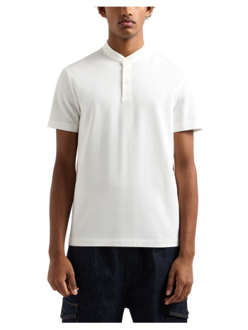 t-shirt με κοντά μανίκια eax mao collar slim fit polo