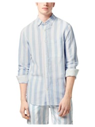 πουκάμισο με μακριά μανίκια scotch & soda linen striped longsleeve regular fit shirt men scotch soda