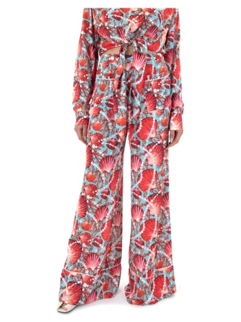 παντελόνια c.manolo printed elastic high waist wide leg