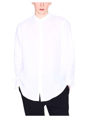 πουκάμισο με μακριά μανίκια eax linen regular fit shirt men