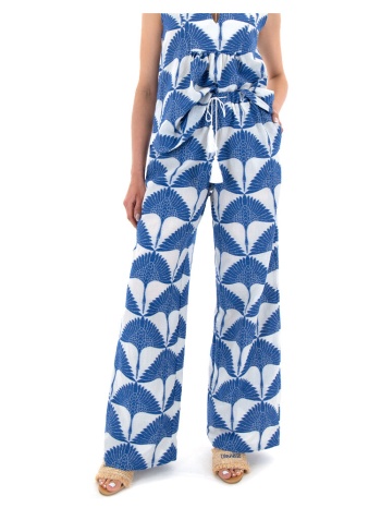 παντελόνια kasia broderie elastic mid waist straight fit