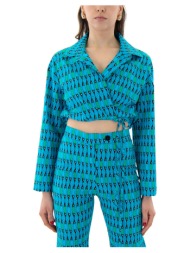 μπλουζάκια με μακριά μανίκια black n black printed longsleeve crop top women black black