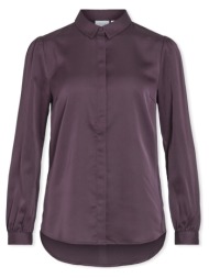 μπλούζα vila noos ellette satin shirt l/s - perfect plum