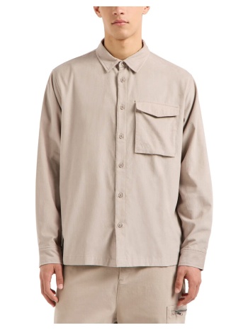 πουκάμισο με μακριά μανίκια eax corduroy loose shirt men