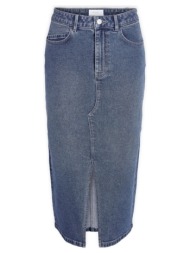 κοντές φούστες noisy may noos kath midi skirt - medium blue denim