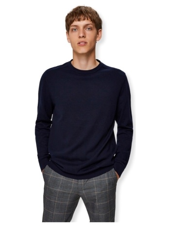 πουλόβερ selected noos berg crew knit - navy blazer