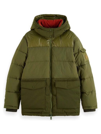 χοντρό μπουφάν scotch & soda fabric mix mid length puffer