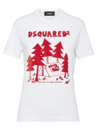 t-shirt με κοντά μανίκια dsquared house logo regular fit t-shirt women