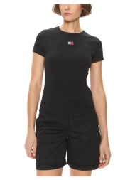 t-shirt με κοντά μανίκια tommy hilfiger tommy jeans rib badge slim fit t-shirt women