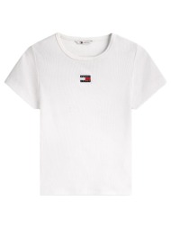 t-shirt με κοντά μανίκια tommy hilfiger tommy jeans rib badge slim fit t-shirt women