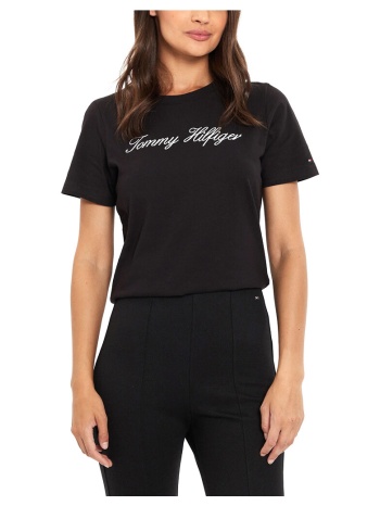 t-shirt με κοντά μανίκια tommy hilfiger logo c neck regular