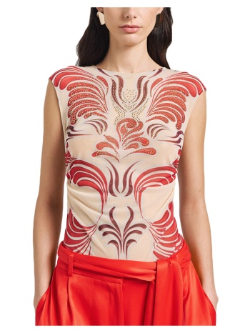 μπλουζάκια με μακριά μανίκια access fashion printed mesh