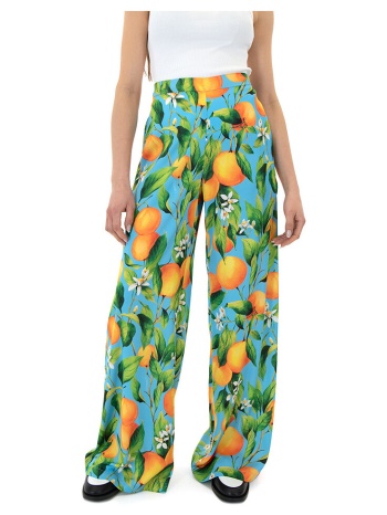 παντελόνια c.manolo satin high elastic waist printed