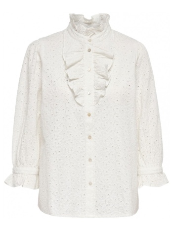 μπλούζα la strada camisa neela broderie - star white