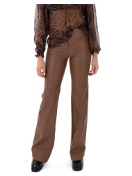 παντελόνια my t wearables faux leather high waist bootcut fit pants women