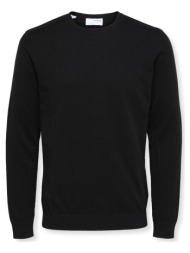πουλόβερ selected noos berg crew knit - black