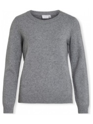 πουλόβερ vila noos ril o-neck l/s - medium grey