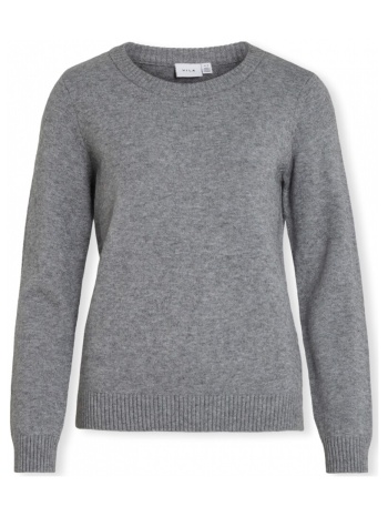 πουλόβερ vila noos ril o-neck l/s - medium grey