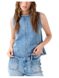 μπλουζάκια με μακριά μανίκια my essential wardrobe dango sleeveless denim top women