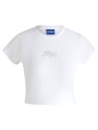 t-shirt με κοντά μανίκια boss dome rhinestone logo crop t-shirt women
