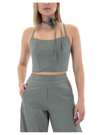 μπλουζάκια με μακριά μανίκια moutaki flower necklace corset