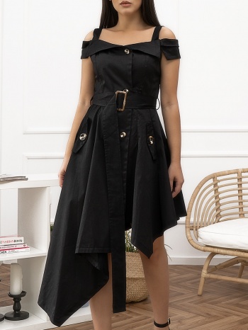 φορεμα μαυρο ασυμετρο - heather σε προσφορά