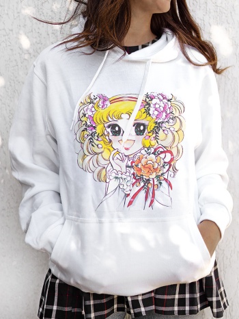 candy candy white hoodie