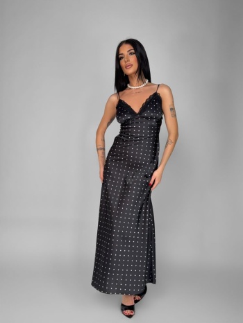 satin polka dot dress