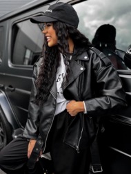 μαυρο δερματινο jacket  ...