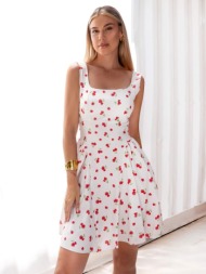 λευκο μινι φορεμα με φραουλες - maya