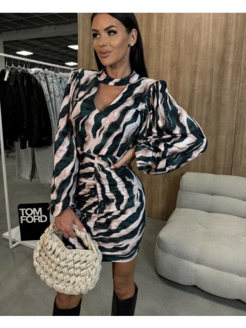 μπεζ με πρασινο φορεμα - julia