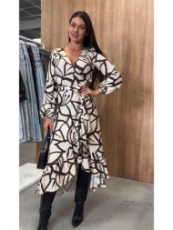 μπεζ με καφε φορεμα  ...