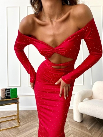 κοκκινο φορεμα σε στρας - fabulous