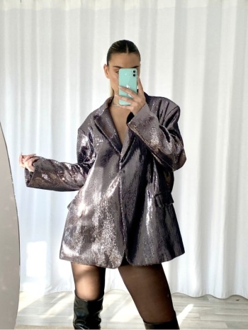 γκρι ασημι boxy σακακι - emelia