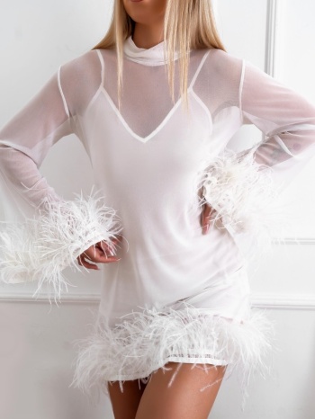 λευκο τουλινο φορεμα - opera