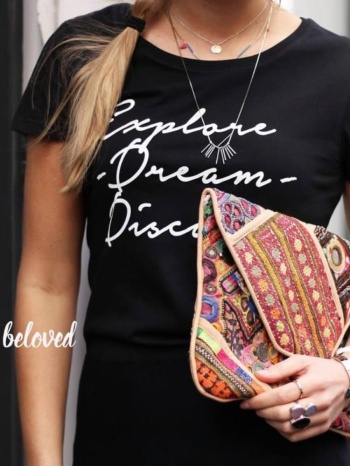 explore - dream - discover black tshirt