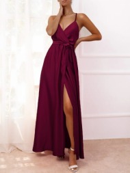 σατεν μακρυ φορεμα με ...