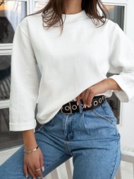 crop sleeves white sweatshirt