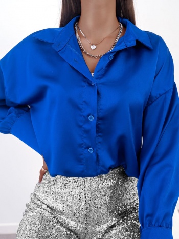 clode royal blue satin shirt σε προσφορά