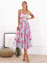 φλοραλ γαλαζιο φορεμα  ...