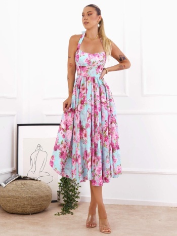 φλοραλ γαλαζιο φορεμα - fiorato