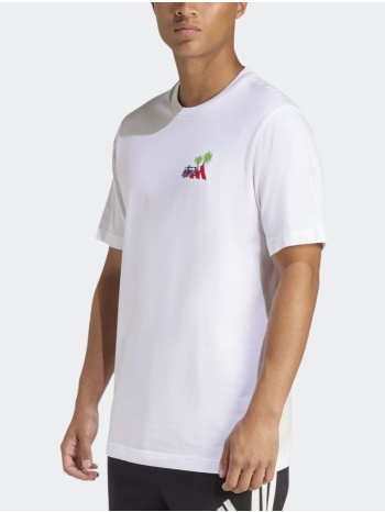 adidas mini embroidery surfing graphic men`s t-shirt