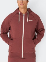 asics logo fleece full zip men`s tennis jacket
