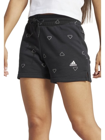 adidas essentials monogram fleece graphic women`s shorts σε προσφορά