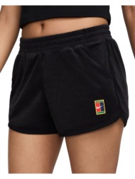 nikecourt heritage mid-rise french terry women`s tennis shorts